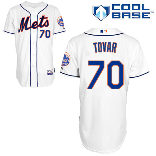 Wilfredo Tovar #70 Youth Baseball Jersey-New York Mets Authentic Alternate 2 White Cool Base MLB Jersey